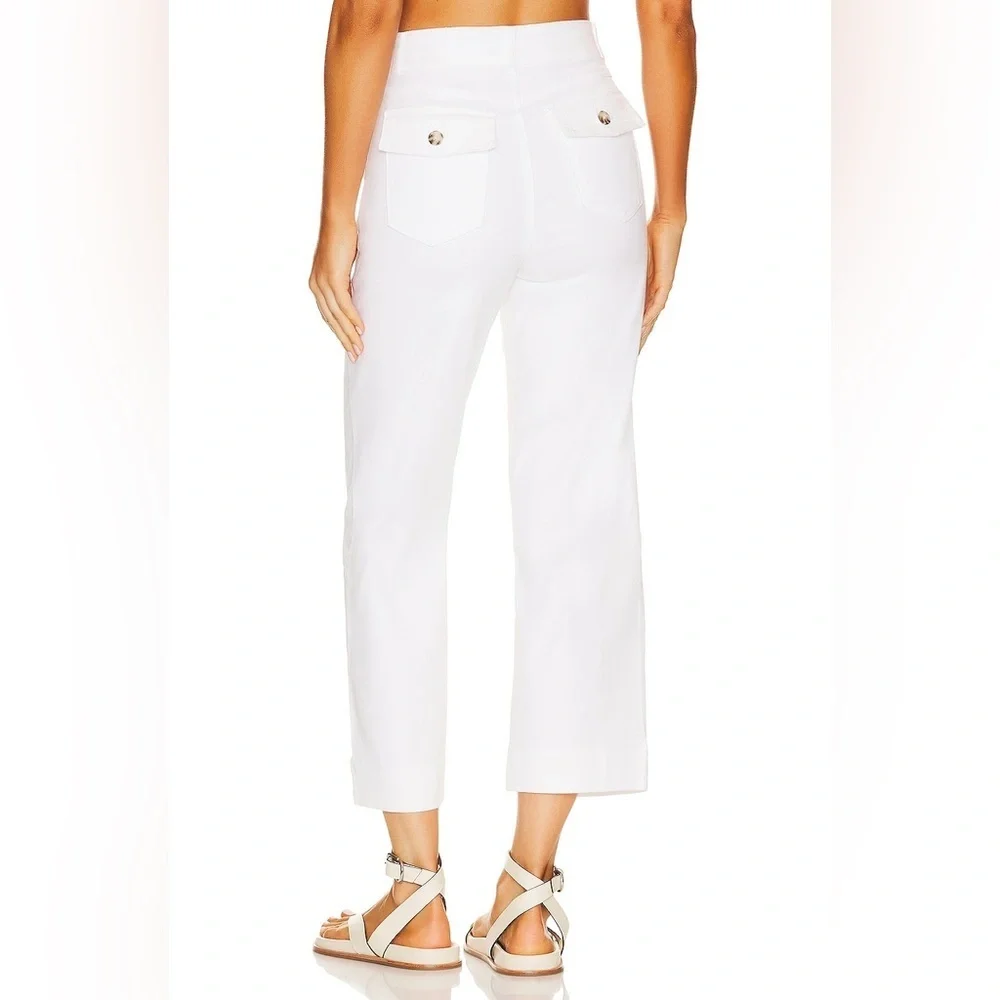 SPANX Stretch Twill Cropped Wide Leg Bright White Comfort Business Casual Pant - Picture 4 of 12